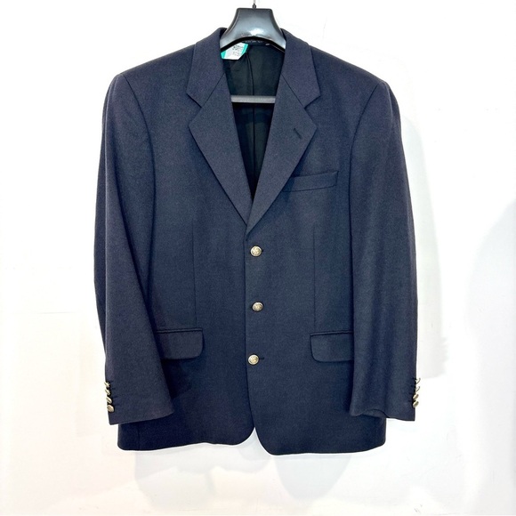 Guess Other - Bruno Saint Hilaire Vintage Mens Cashmere Navy Jacket Sport Coat France sz 52R